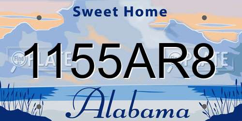 1155AR8 Alabama License Plate