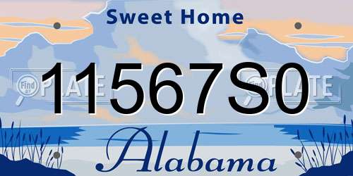 11567S0 Alabama License Plate