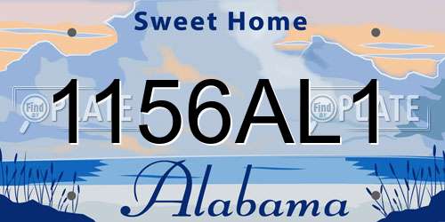 1156AL1 Alabama License Plate