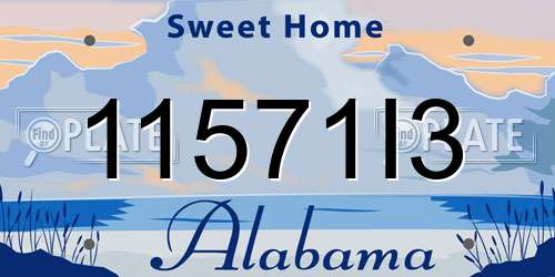 11571I3 Alabama License Plate