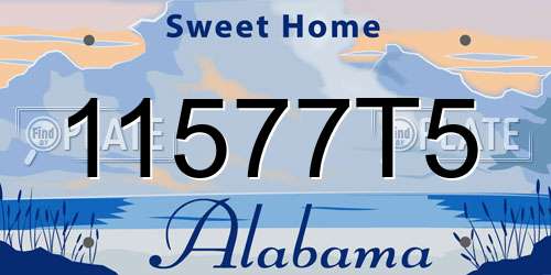 11577T5 Alabama License Plate