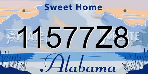 11577Z8 Alabama License Plate