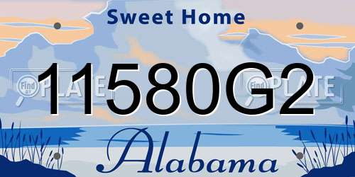 11580G2 Alabama License Plate