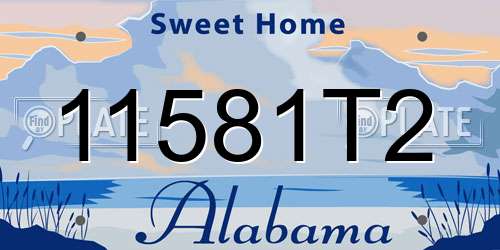11581T2 Alabama License Plate
