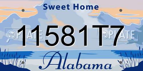 11581T7 Alabama License Plate