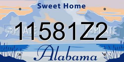 11581Z2 Alabama License Plate