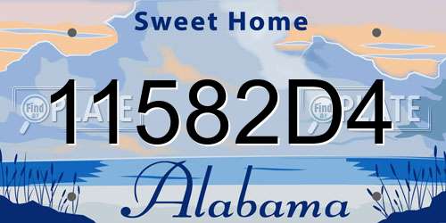 11582D4 Alabama License Plate
