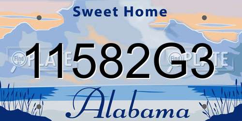 11582G3 Alabama License Plate