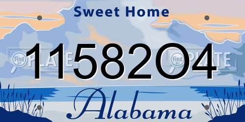 11582O4 Alabama License Plate