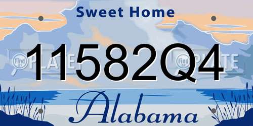 11582Q4 Alabama License Plate