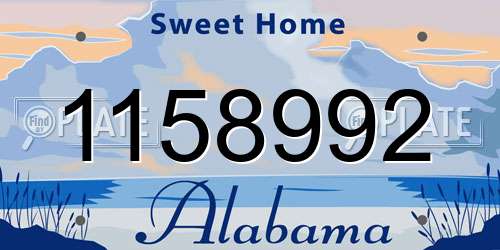 1158992 Alabama License Plate