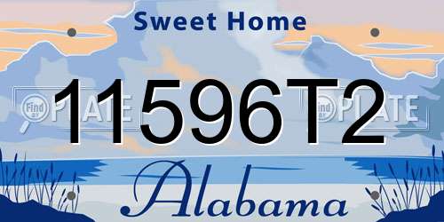 11596T2 Alabama License Plate