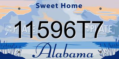 11596T7 Alabama License Plate