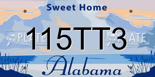 115TT3 Alabama License Plate