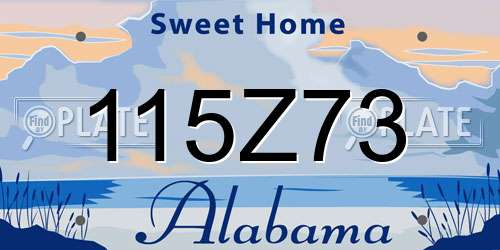 115Z73 Alabama License Plate