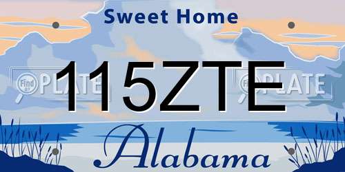 115ZTE Alabama License Plate