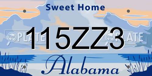 115ZZ3 Alabama License Plate