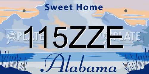 115ZZE Alabama License Plate