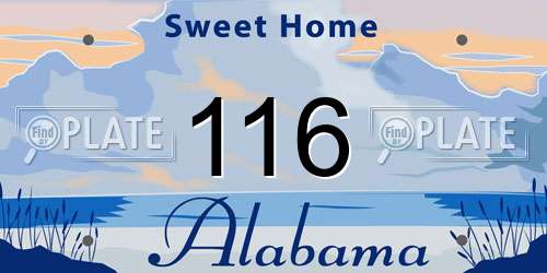 116 Alabama License Plate