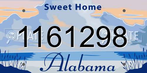 1161298 Alabama License Plate