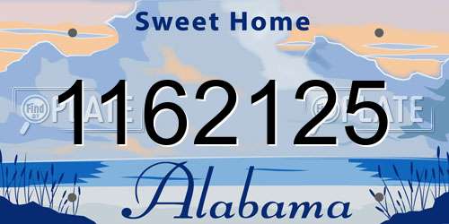 1162125 Alabama License Plate