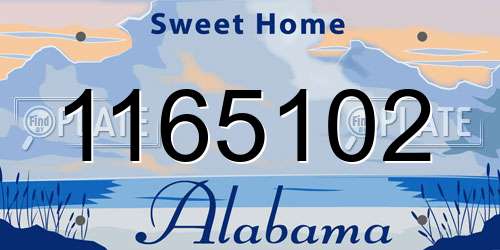 1165102 Alabama License Plate