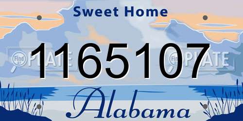 1165107 Alabama License Plate