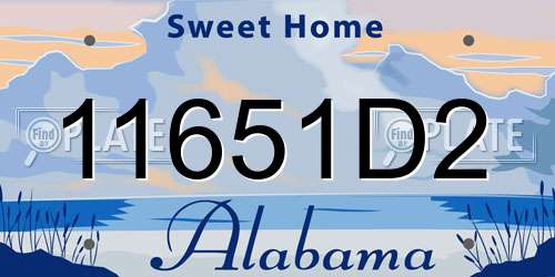 11651D2 Alabama License Plate