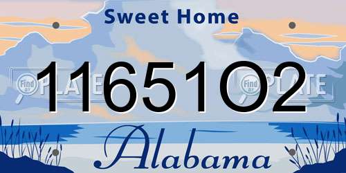 11651O2 Alabama License Plate