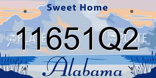 11651Q2 Alabama License Plate