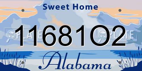 11681O2 Alabama License Plate