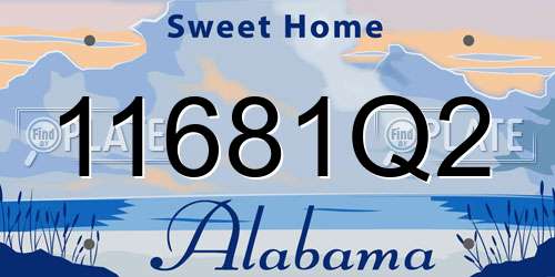 11681Q2 Alabama License Plate