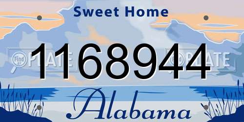 1168944 Alabama License Plate