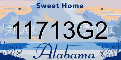 11713G2 Alabama License Plate