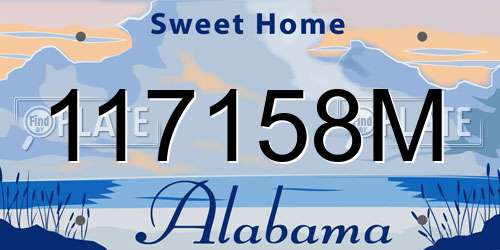 117158M Alabama License Plate