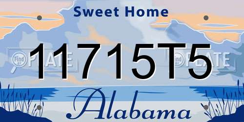 11715T5 Alabama License Plate