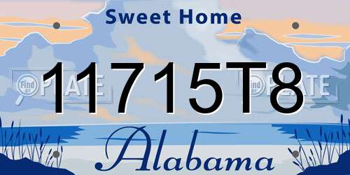 11715T8 Alabama License Plate