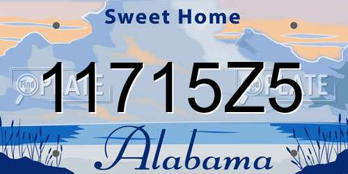 11715Z5 Alabama License Plate