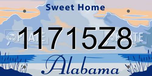 11715Z8 Alabama License Plate