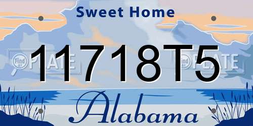 11718T5 Alabama License Plate