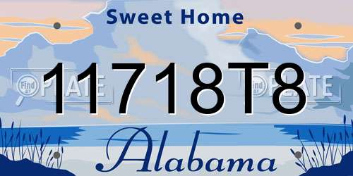 11718T8 Alabama License Plate