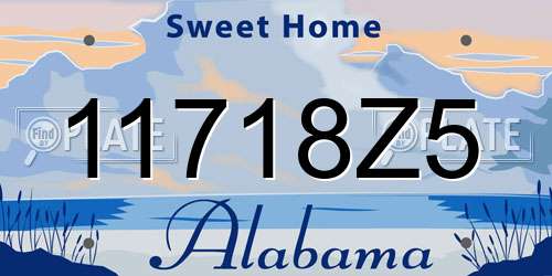 11718Z5 Alabama License Plate