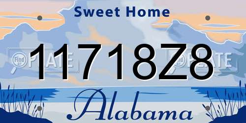 11718Z8 Alabama License Plate