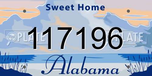 117196 Alabama License Plate