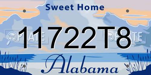 11722T8 Alabama License Plate