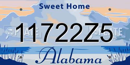 11722Z5 Alabama License Plate