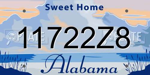 11722Z8 Alabama License Plate