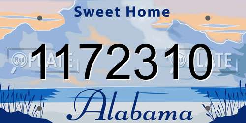 1172310 Alabama License Plate
