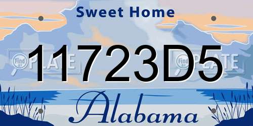 11723D5 Alabama License Plate