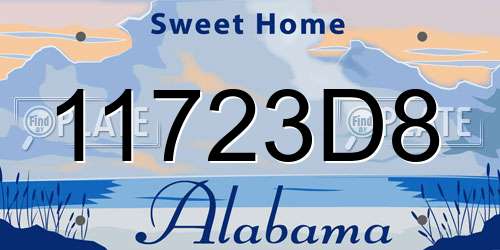 11723D8 Alabama License Plate